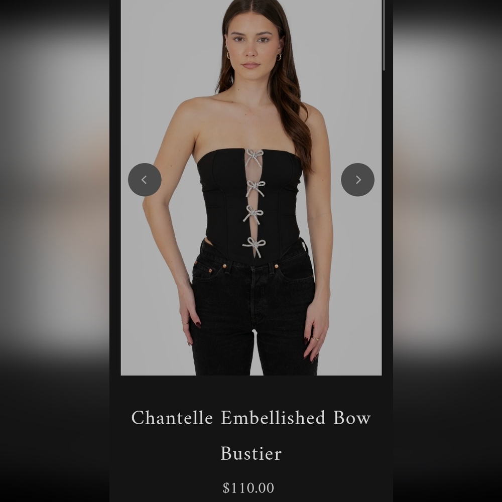 Elegant Black Strapless Top with Bow Accents